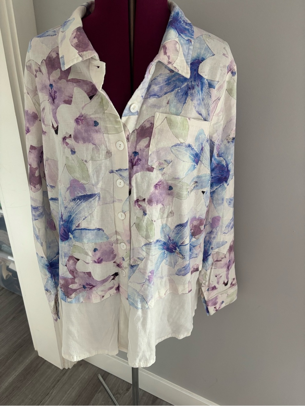 Blue Sky xl linen top